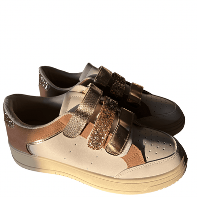 Dusty Pink & Gold Velcro Trainers TLM Edit 