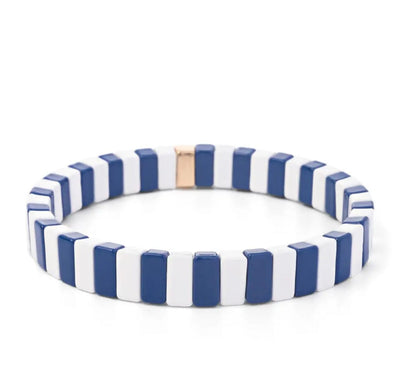 Navy & White Tile Bracelet TLM Edit 