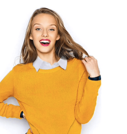 Mustard jumper with white shirt top