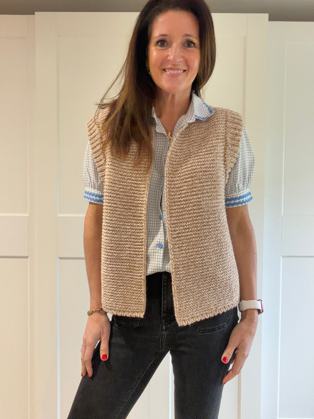 Ange Sleeveless Cardigan - Beige