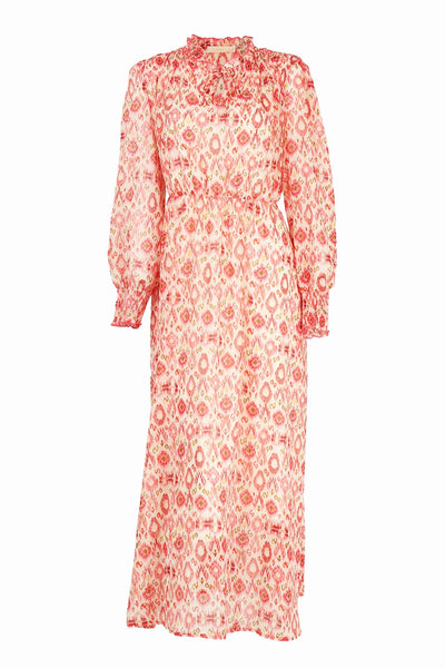 Coral Irate Shirred Shoulder Midi Dress Dress TLM Edit 
