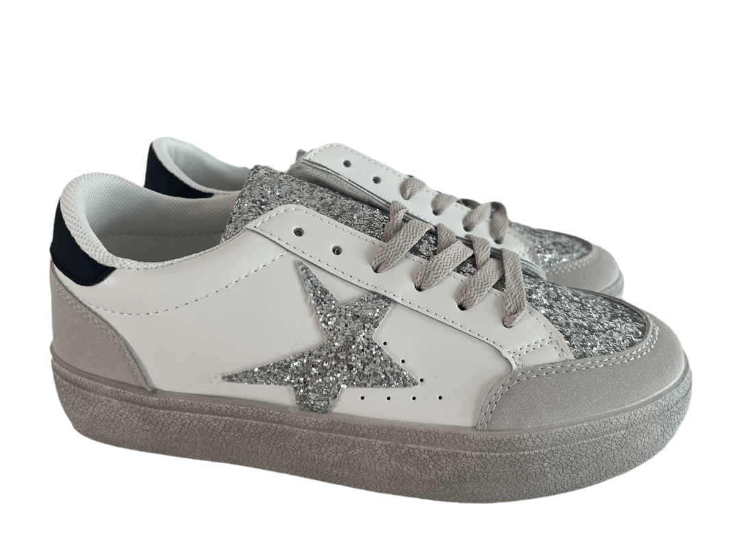 NEW Silver Glitter Star Trainers