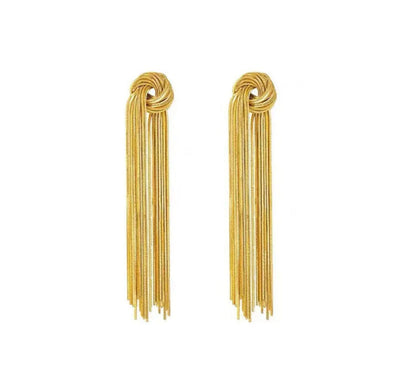 Gold Waterfall Knot Earrings Earrings TLM Edit 