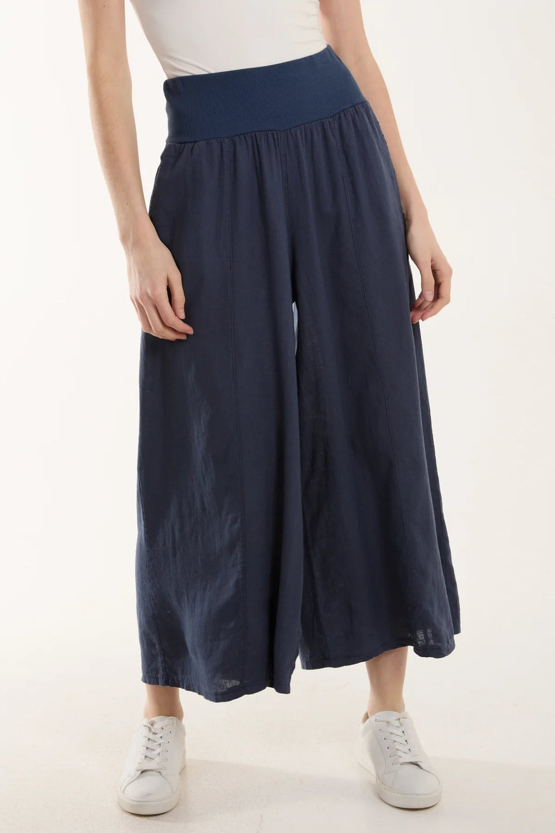 美品✨Theory　SAXONY WIDE.CROPPED.CULOTTE XL tribal-crinkle-knit-pull-on-