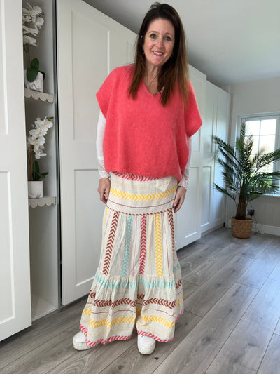 Multi Yellow & Gold Thread Aztec Skirt Skirt TLM Edit 
