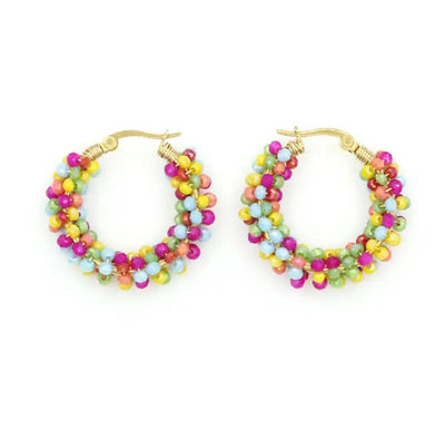 Rainbow Beaded Chubby Hoops TLM Edit 