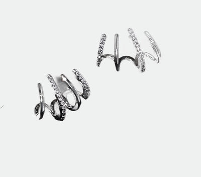 Silver Diamante 4 in 1 Earrings Earrings TLM Edit 