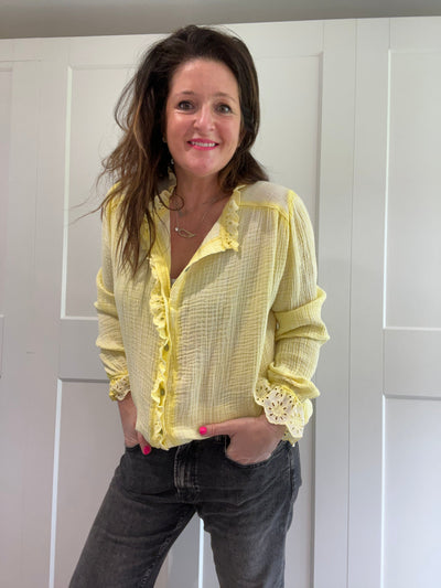 Yellow Cheesecloth Ruffle Blouse TLM Edit 