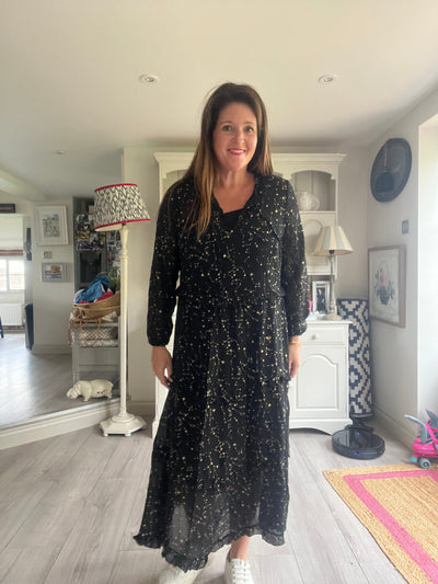 Black Constallation Chiffon Maxi Dress Dress TLM Edit 