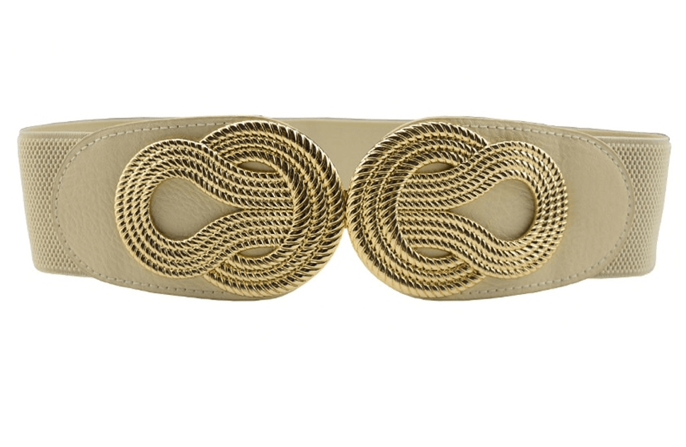 The Cassie Beige Stretch Waist Belt