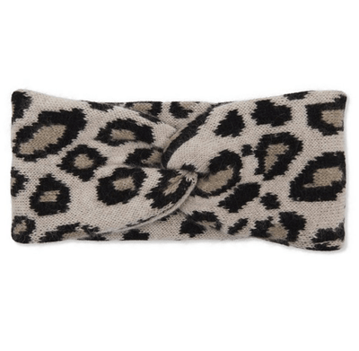  100% Cashmere Knitted Double Layered Leopard Print Headband - Original Leopard Print TLM Edit Somerville Scarves
