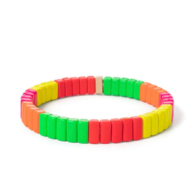 Neon Multi Coloured Tile Bracelet TLM Edit 