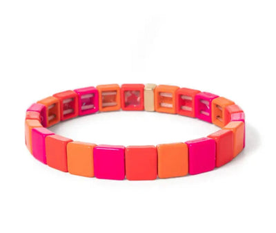 Orange & Pink Tile Bracelet TLM Edit 