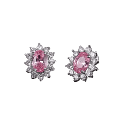 Pink Diamond Cubic Ziconia Small Stud Earrings Earrings Ashiana 
