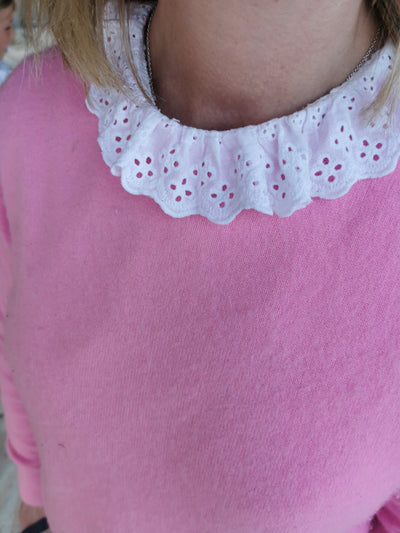 Ruffled Broderie Detachable Faux Collar - Off White Collar TLM Edit 