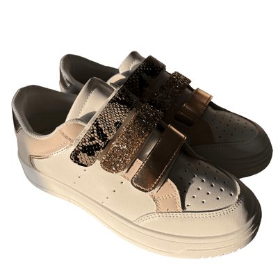 Snakeskin & Gold Velcro Trainers TLM Edit 