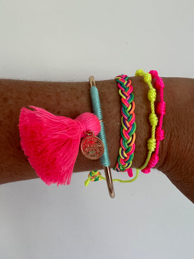 Turquoise & Hot Pink 4 Piece Summer Bracelet Set TLM Edit 