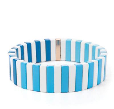 Turquoise & White Tile Bracelet TLM Edit 