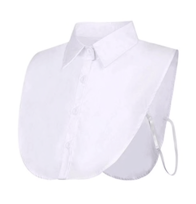 White Detachable Classic Mock Shirt Collar With Buttons TLM Edit