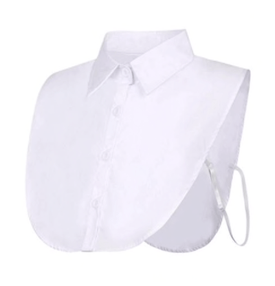 Detachable Classic Mock Shirt Collar With Buttons Off White