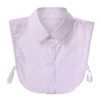 White Detachable Peter Pan Shirt Faux Collar With Buttons & Straps TLM Edit