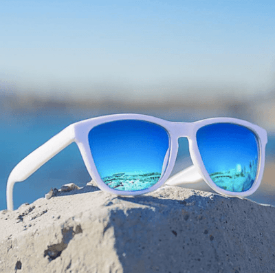 White Polarised Wayfarer Sunglasses Sunglasses TLM Edit 